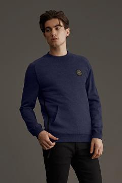 Chamarras Canada Goose Hombre Mexico - HyBridge Prendas De Punto Black Label Azul Marino HX3264578